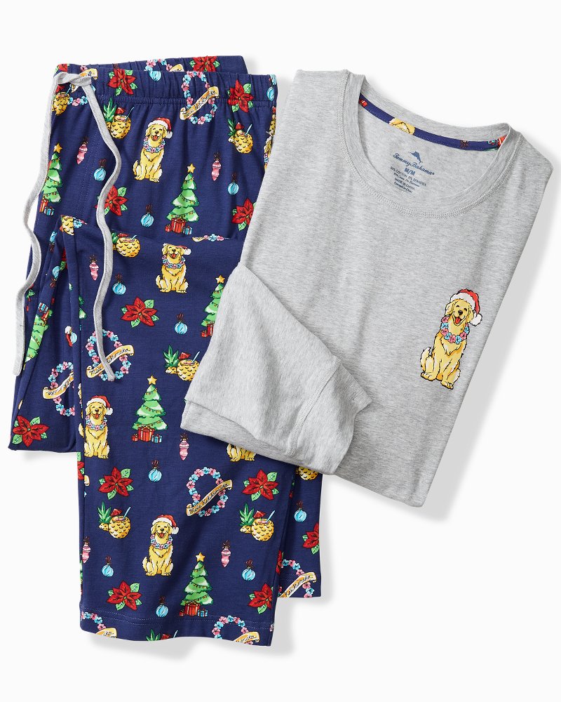 Tommy Bahama Holiday Dog Long Sleeve & Pants Pajama Set