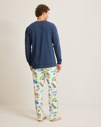 Tommy Bahama Holiday Santa Long Sleeve & Pants Pajama Set