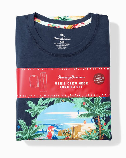Tommy Bahama Big & Tall Holiday Santa Long Sleeve & Pants Pajama Set