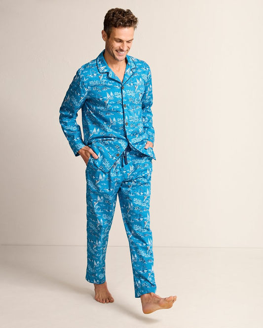 Tommy Bahama Woven Long Sleeve & Pants Pajama Set