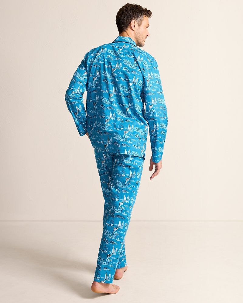 Tommy Bahama Big & Tall Woven Long Sleeve & Pants Pajama Set