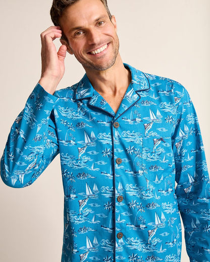 Tommy Bahama Big & Tall Woven Long Sleeve & Pants Pajama Set