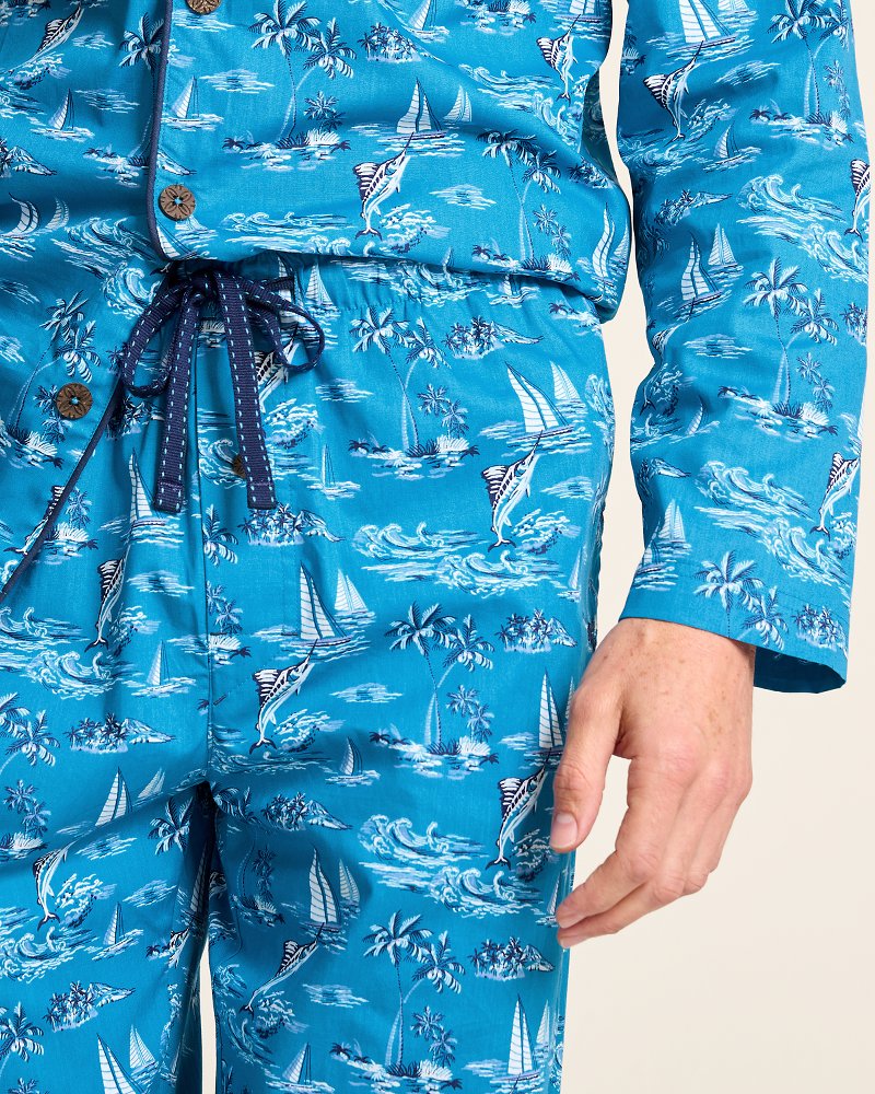 Tommy Bahama Big & Tall Woven Long Sleeve & Pants Pajama Set