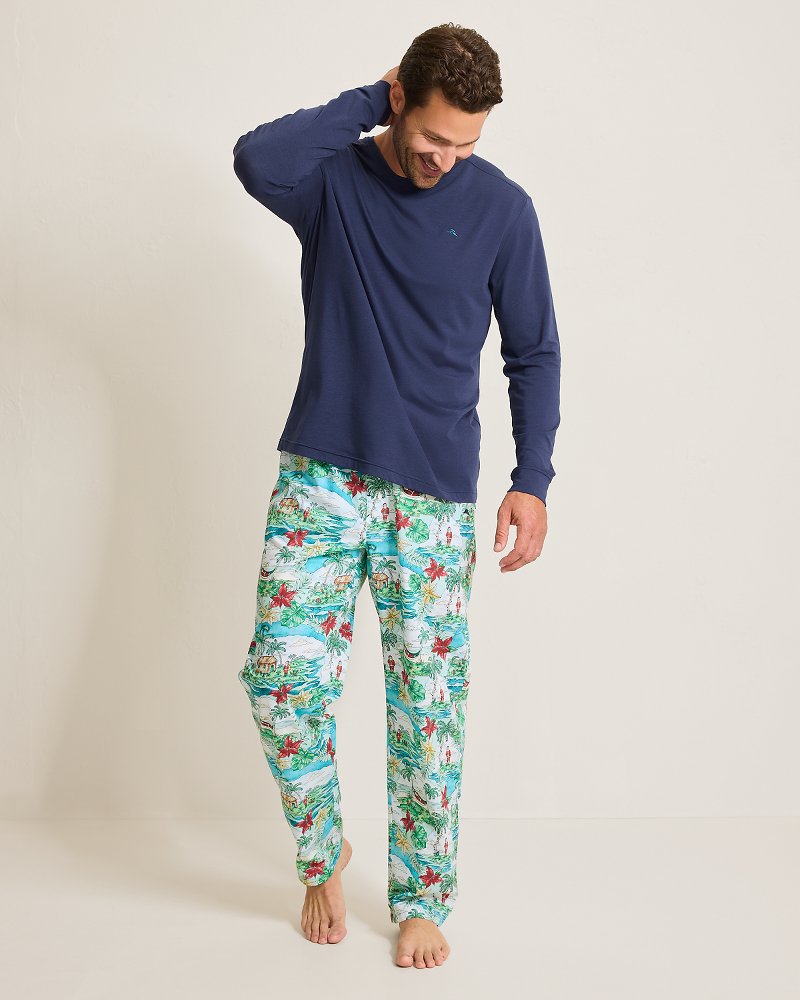 Tommy Bahama Big & Tall Jersey Long Sleeve & Pants Pajama Set