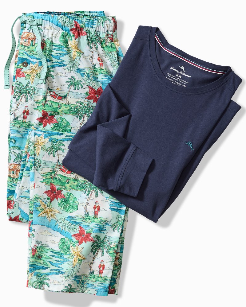 Tommy Bahama Big & Tall Jersey Long Sleeve & Pants Pajama Set