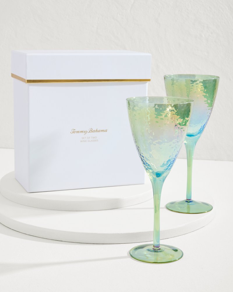 Tommy Bahama Luster Wine Glasses — Set of 2