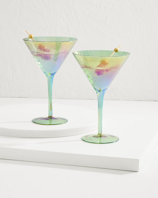 Tommy Bahama Luster Martini Glasses — Set of 2
