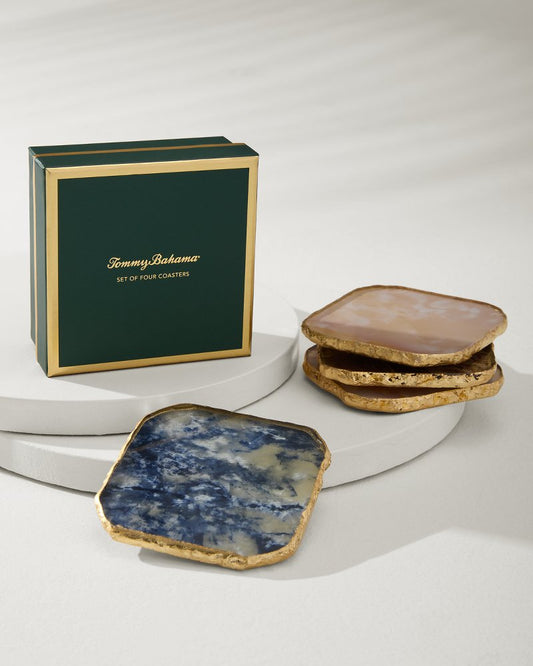 Tommy Bahama Agate Coasters — Set of 4