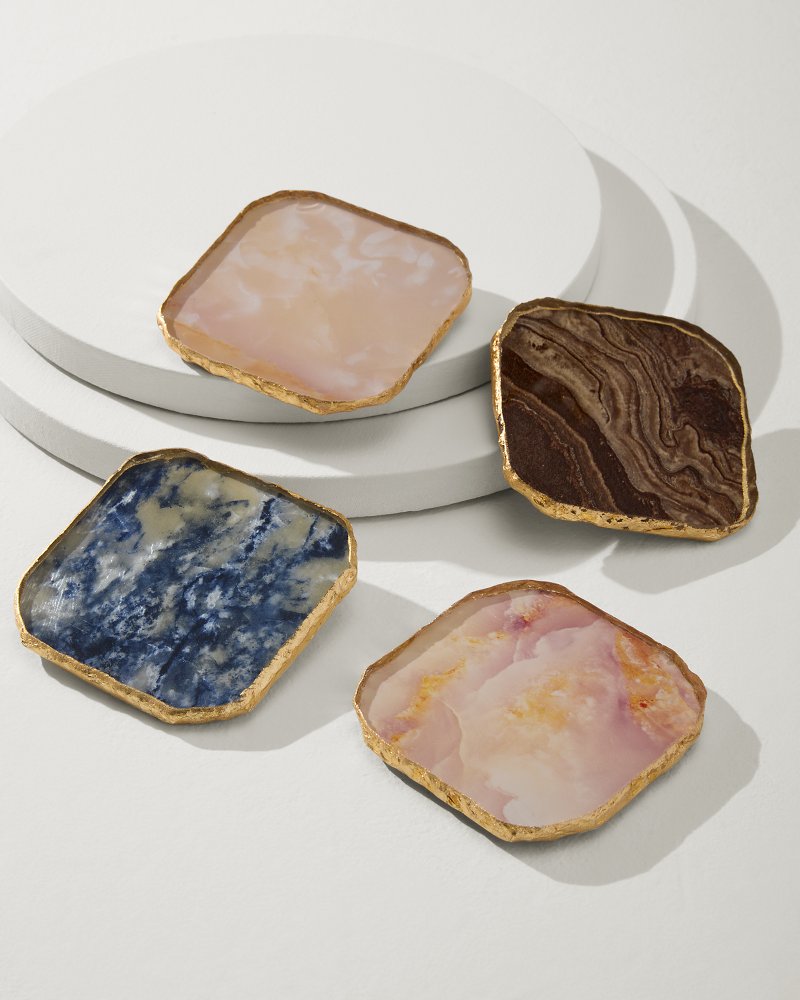 Tommy Bahama Agate Coasters — Set of 4