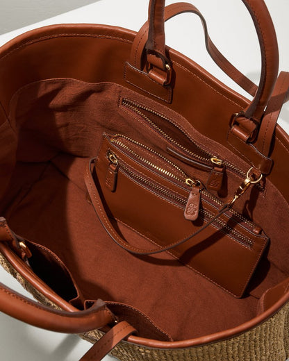 Tommy Bahama Raffia & Leather Pineapple Tote