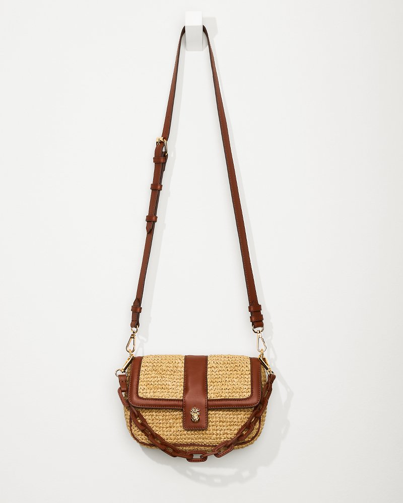 Tommy Bahama Raffia & Leather Chain Crossbody