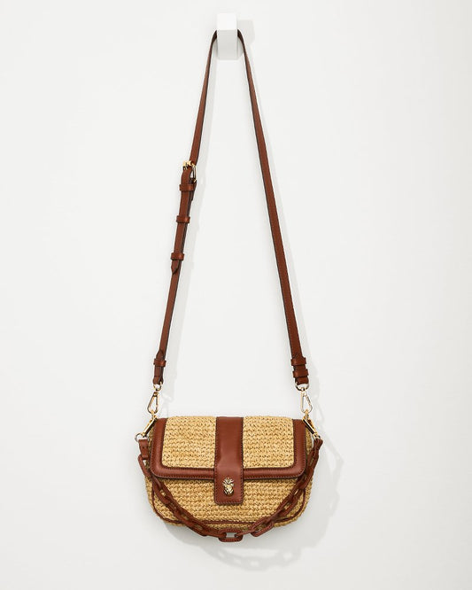Tommy Bahama Raffia & Leather Chain Crossbody