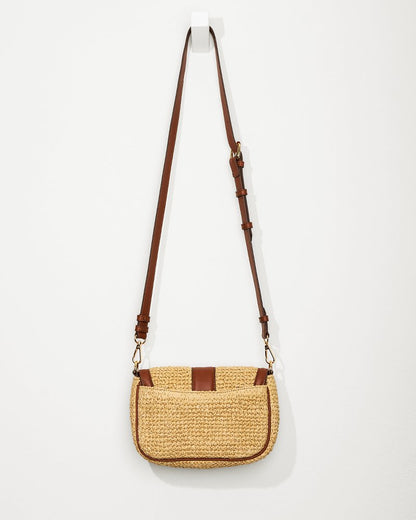 Tommy Bahama Raffia & Leather Chain Crossbody