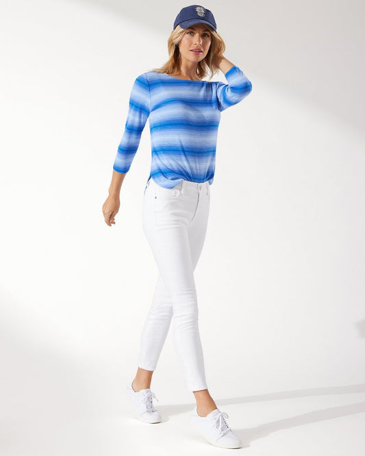 Tommy Bahama Ella Twill High-Rise Ankle Jeans