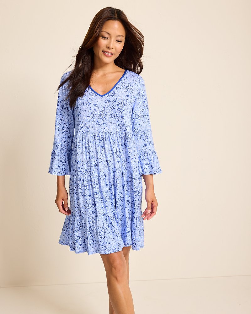 Tommy Bahama Jersey 3/4-Sleeve Short Sleep Dress