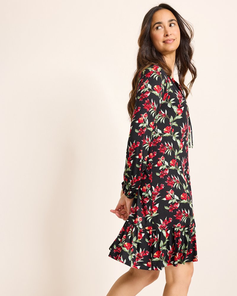 Tommy Bahama Jersey Long-Sleeve Short Sleep Dress