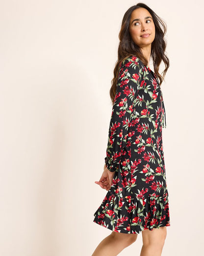 Tommy Bahama Jersey Long-Sleeve Short Sleep Dress