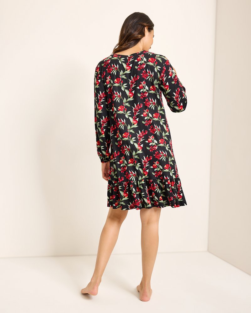 Tommy Bahama Jersey Long-Sleeve Short Sleep Dress