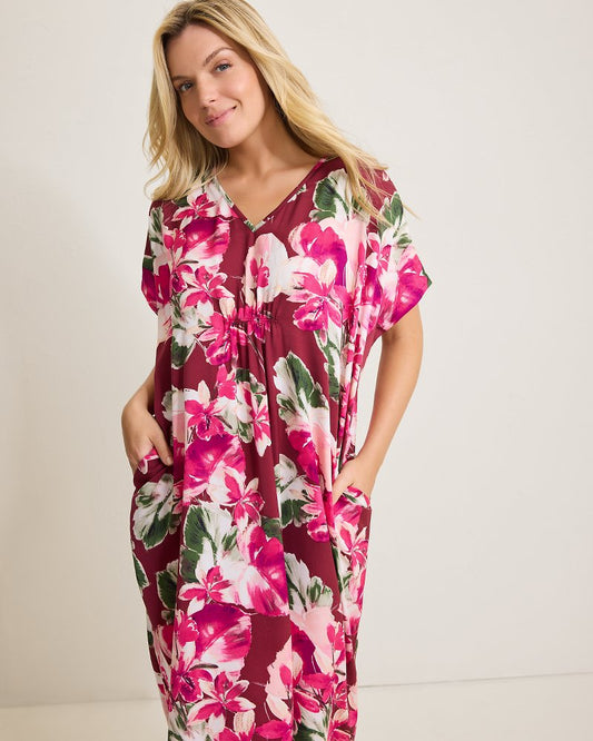 Tommy Bahama Satin Maxi Sleep Caftan
