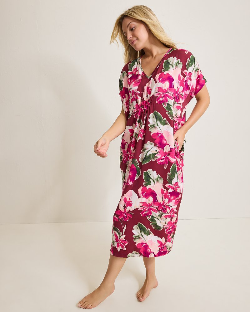 Tommy Bahama Satin Maxi Sleep Caftan