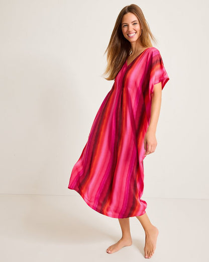 Tommy Bahama Satin Maxi Sleep Caftan