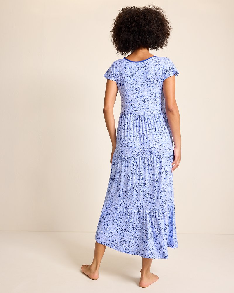 Tommy Bahama Jersey Short-Sleeve Maxi Sleep Dress