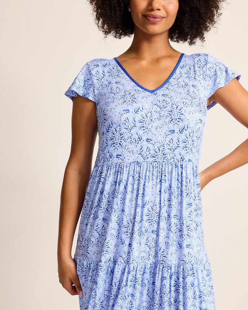 Tommy Bahama Jersey Short-Sleeve Maxi Sleep Dress