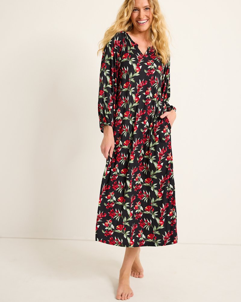 Tommy Bahama Jersey Long-Sleeve Maxi Sleep Dress