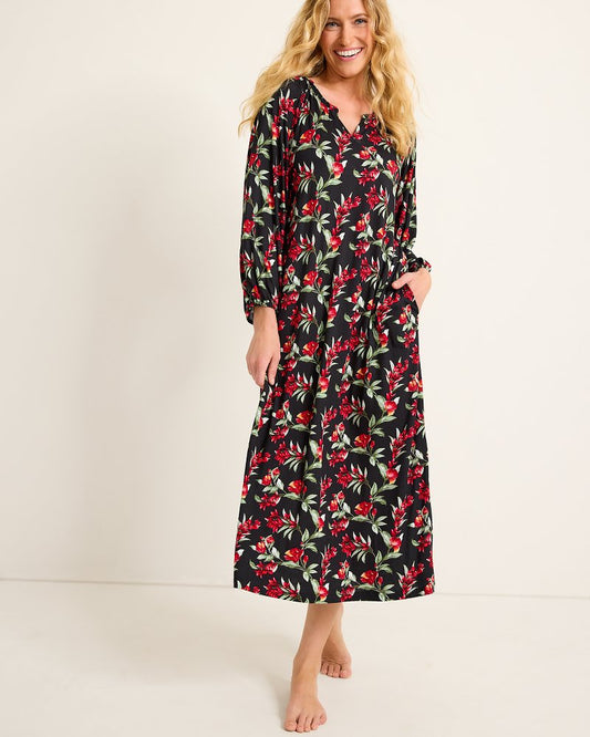 Tommy Bahama Jersey Long-Sleeve Maxi Sleep Dress