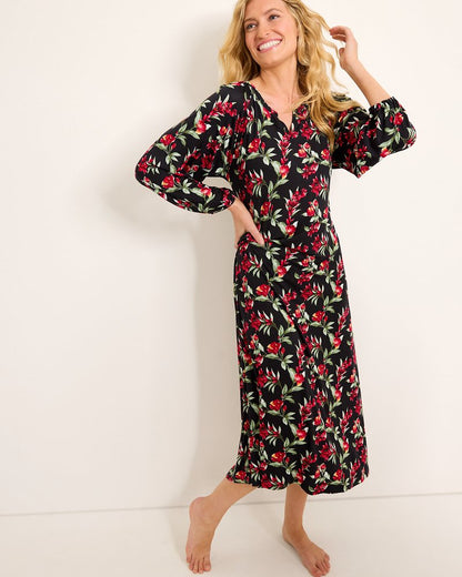 Tommy Bahama Jersey Long-Sleeve Maxi Sleep Dress