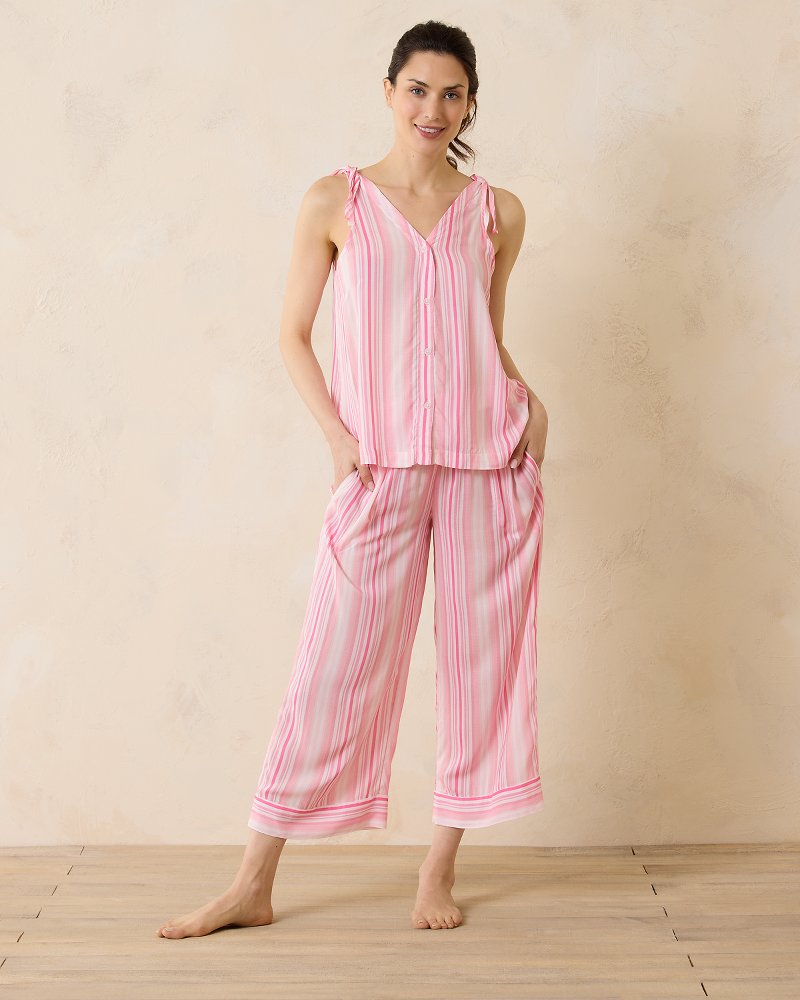 Tommy Bahama Woven Challis Tank & Cropped Pants Pajama Set