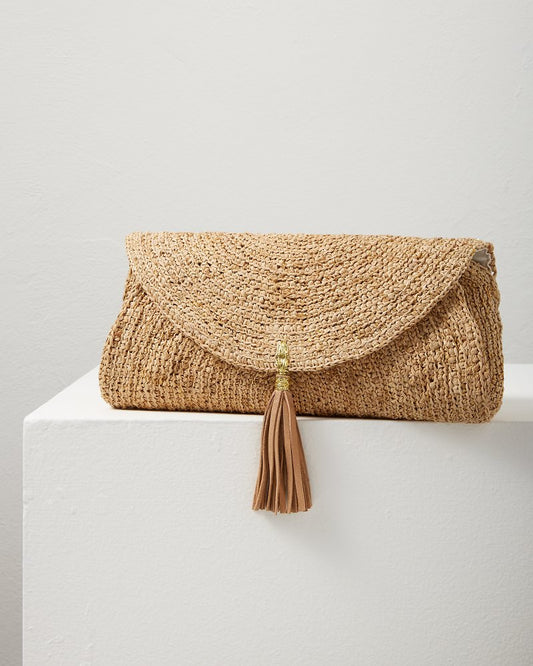 Tommy Bahama Islamora Lux Crocheted Raffia Clutch