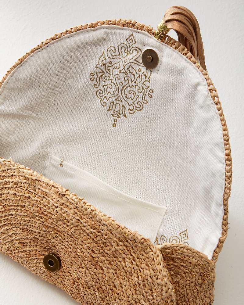 Tommy Bahama Islamora Lux Crocheted Raffia Clutch